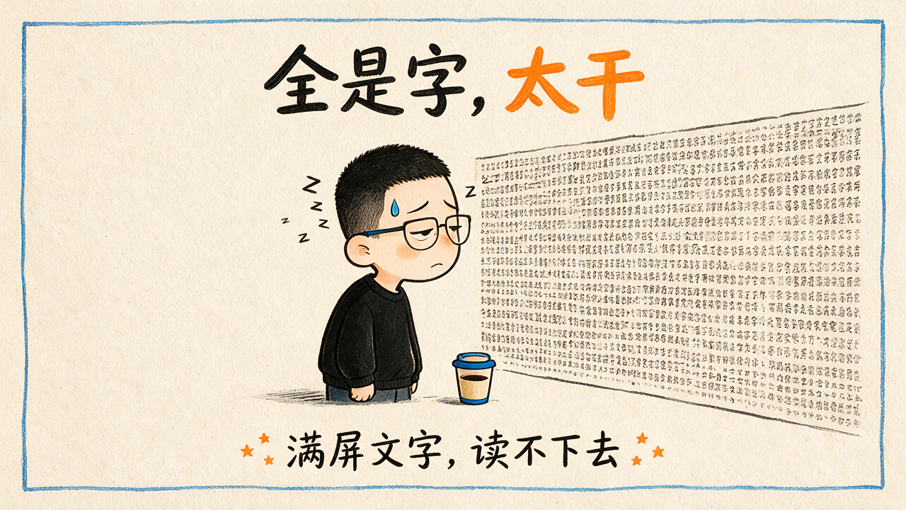 全是字,太干