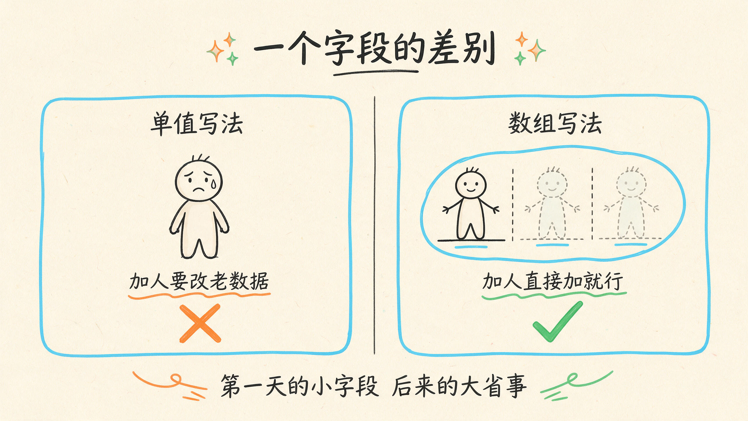 一个字段的差别