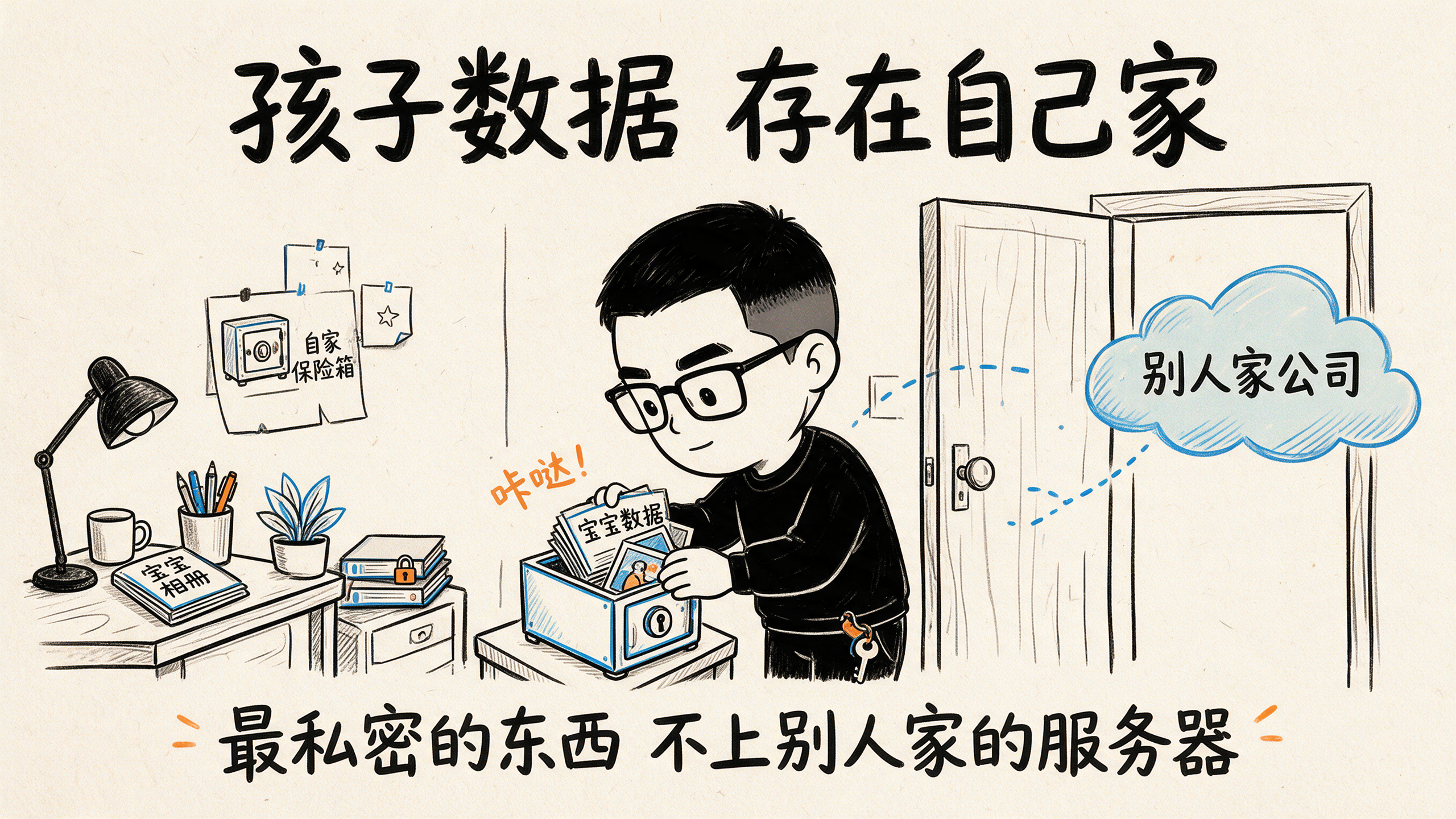 孩子数据存在自己家